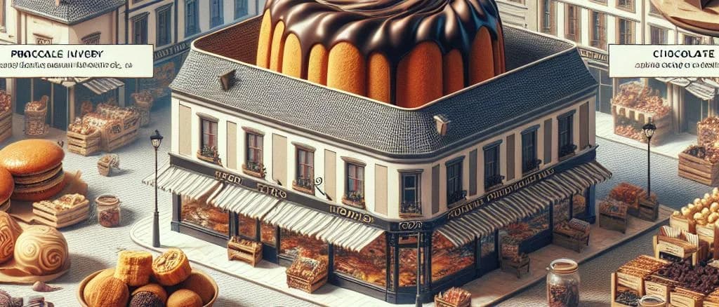 Three variations of Chocolate Charlottes with diverse packaging on a rustic wooden table