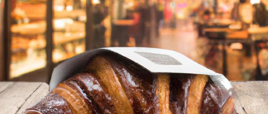 chocolate croissants in assorted packaging on a wooden surface