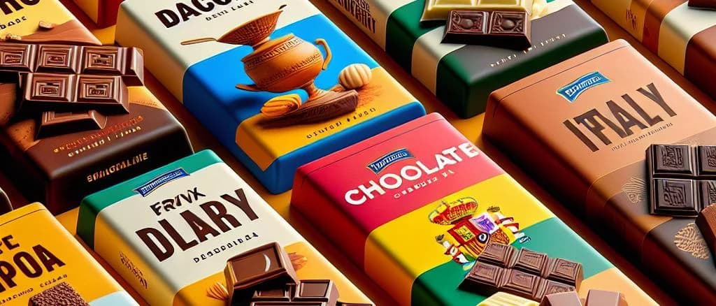 chocolate snack bar with dairy filling variations