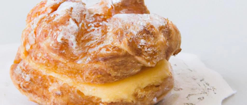 Assorted Chou Pastries Filled With Custard on display