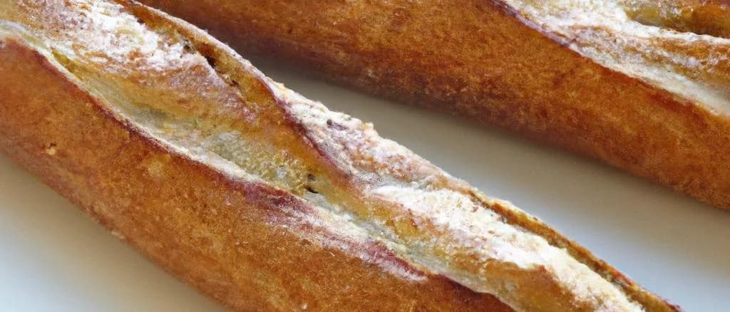 Country-style French baguette bread on rustic wooden background