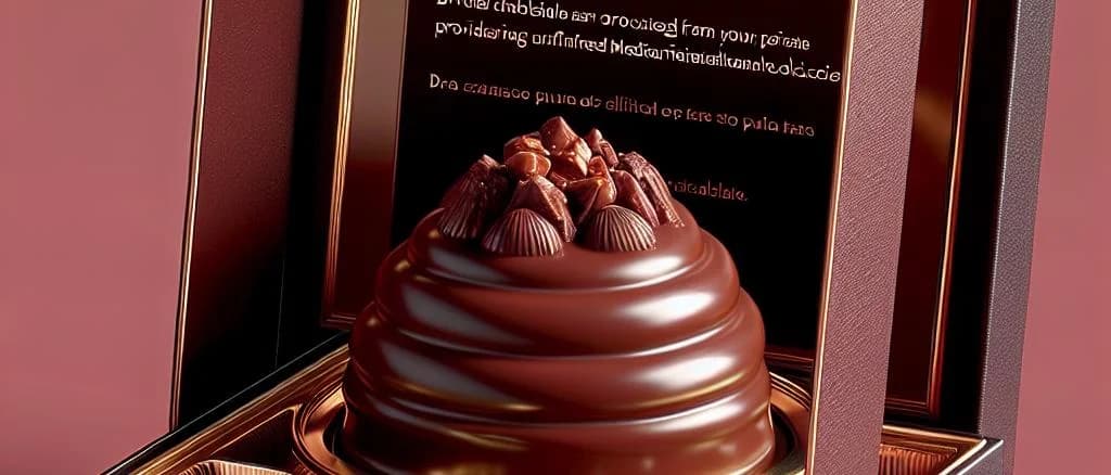 Dark chocolates with praline variations on a wooden background