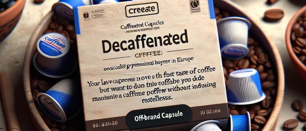decaffeinated coffee capsules variety with eco-friendly packaging