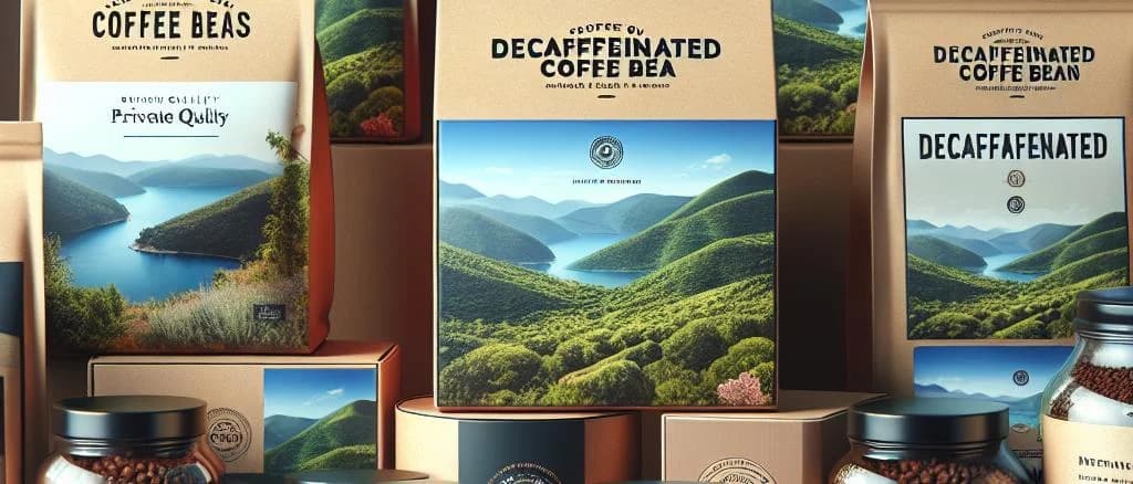 decaffeinated coffee without sugar in various packaging displays