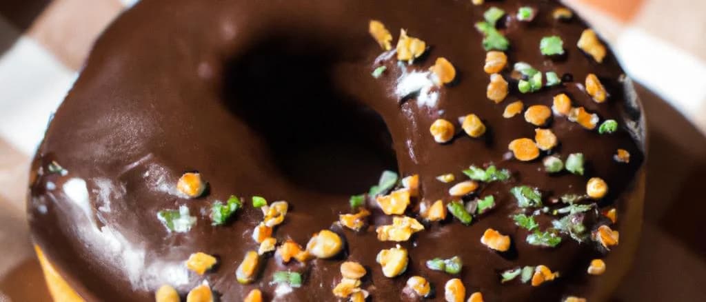 chocolate-filled doughnuts on a decorative backdrop with multiple packaging variations