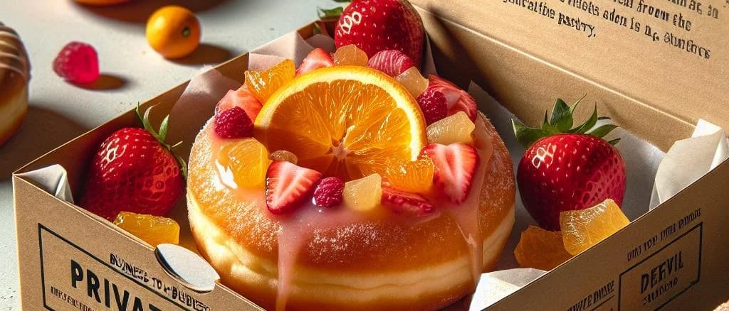 fruit filled doughnuts with various fruit fillings on different backgrounds