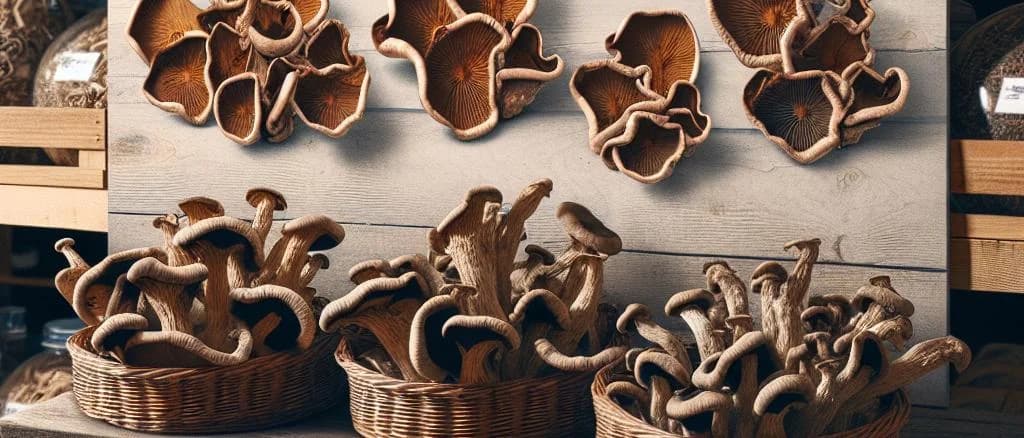 dried-jews-ear-mushrooms-in-varied-packaging-on-neutral-background