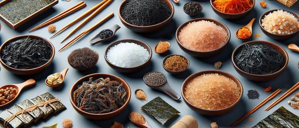 Assorted dried nori seaweed sheets with different packaging variations