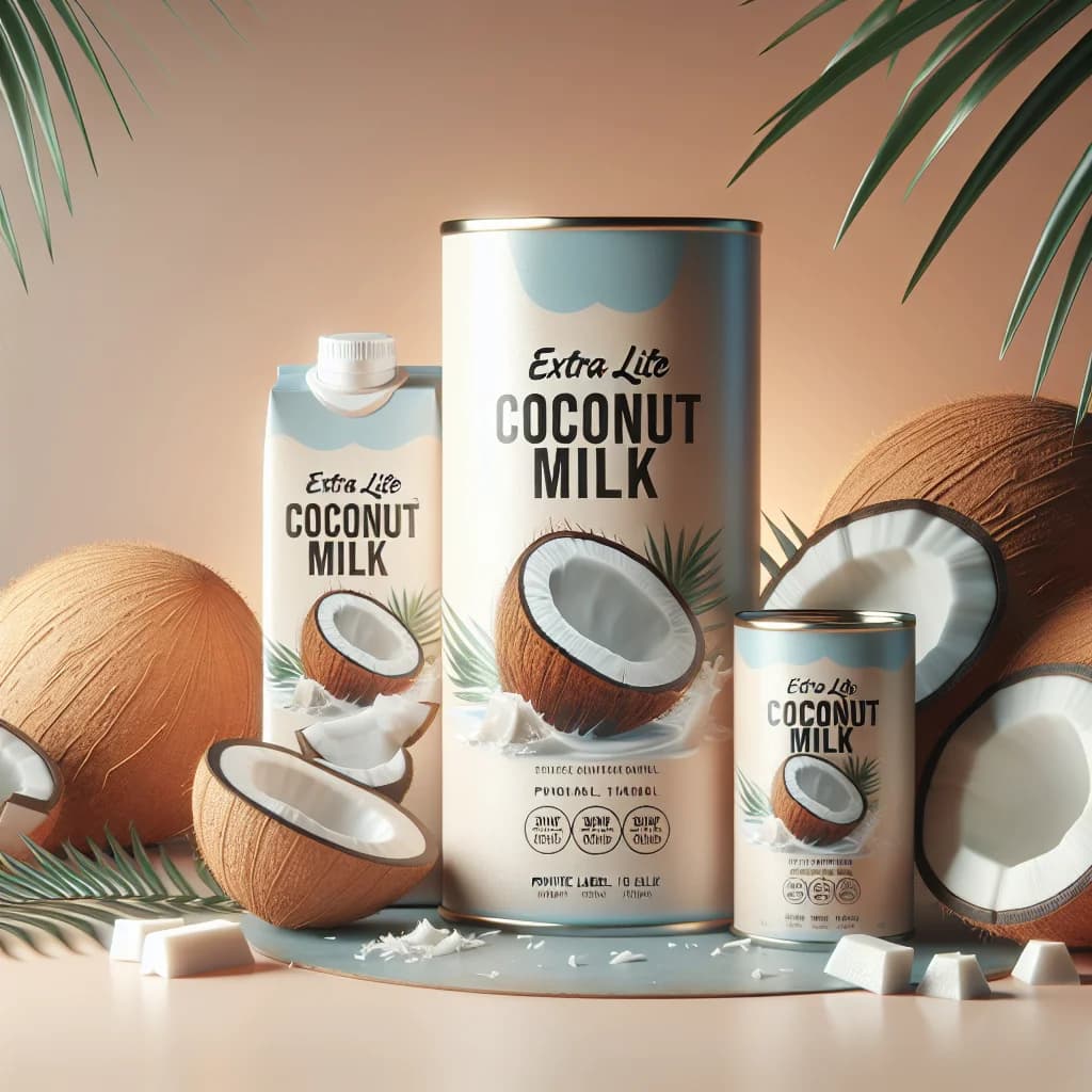 extra lite coconut milk packaging in bulk and private label options