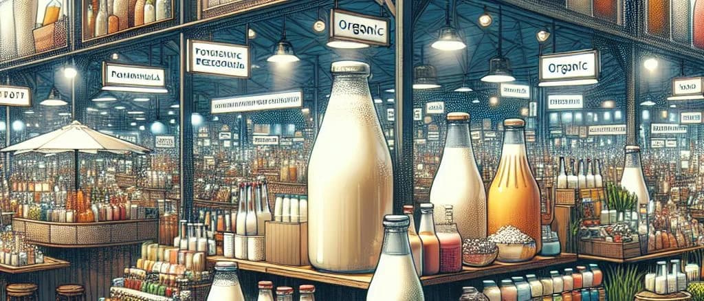 various fermented milk drinks with sugar, diverse packaging and flavors