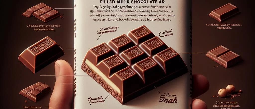 Assortment of filled milk chocolate bars with diverse packaging