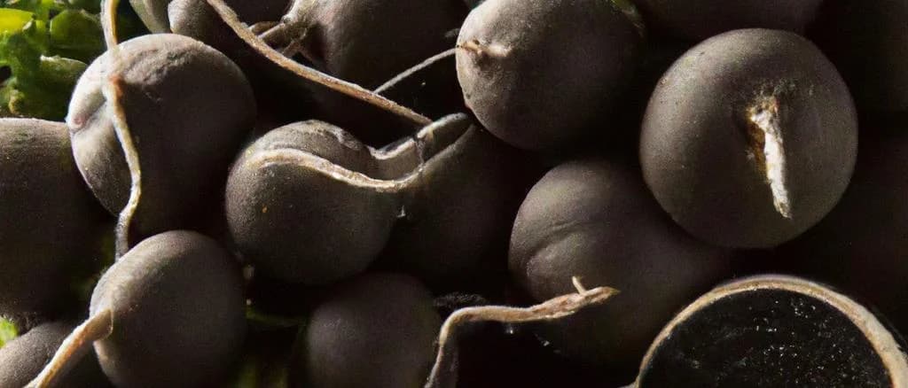 assortment of fresh black radishes with various packaging options