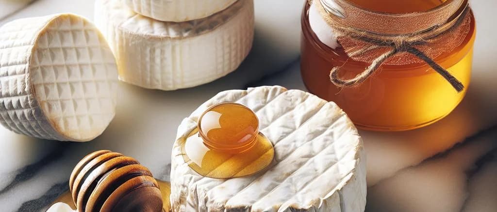 variety of fresh goat cheese on a rustic wooden table