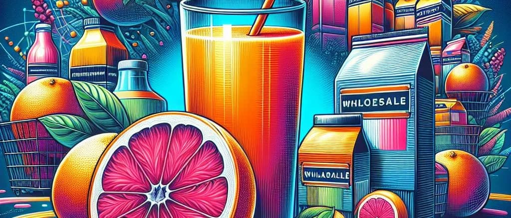 variety of fresh grapefruit juice bottles with different packaging on a minimalistic background