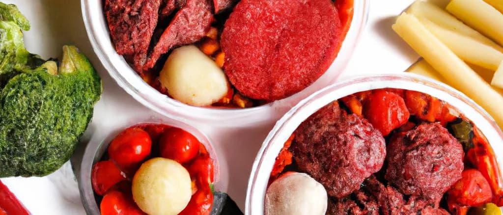 fresh ground beef packaging in different variations on wooden table