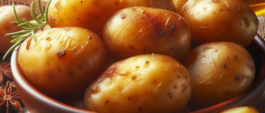 various frozen baked potatoes with different packaging on a wooden table
