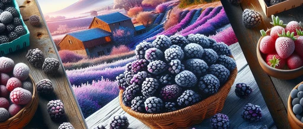 frozen blackberries in various packaging