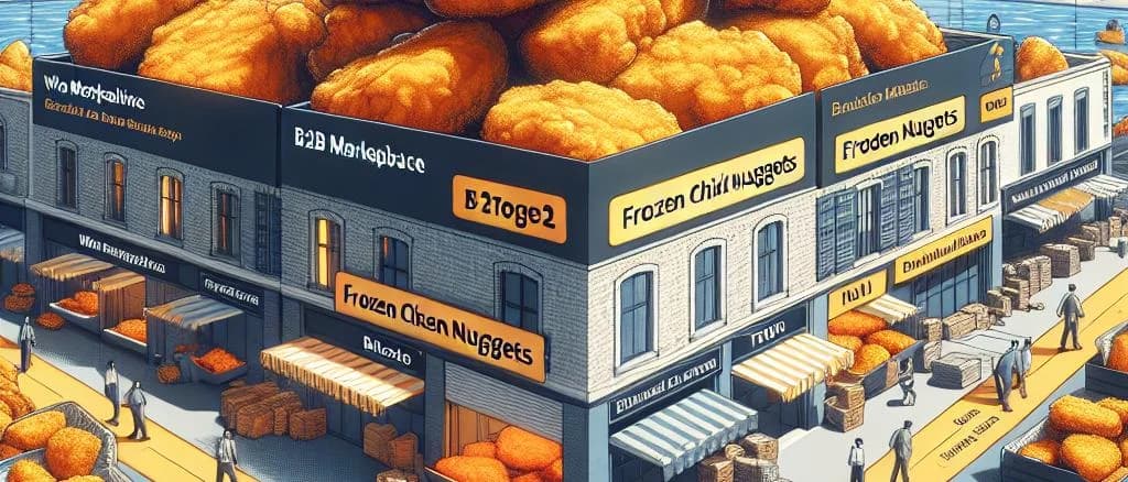 Frozen Chicken Nuggets packaging variations on a wooden table