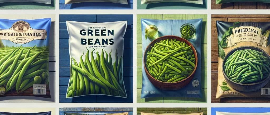 Frozen chopped green beans with various packaging options