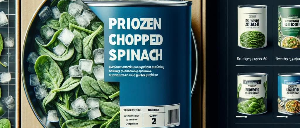Assortment of frozen chopped spinach variations with different packaging