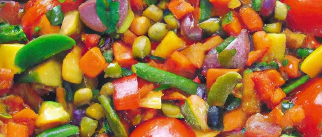 Frozen mixed vegetables for ratatouille in various packaging options on a kitchen counter