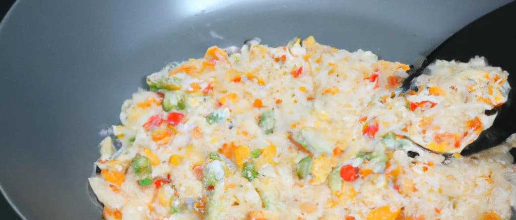 Frozen rice with vegetables in various packaging options displayed on a wooden surface