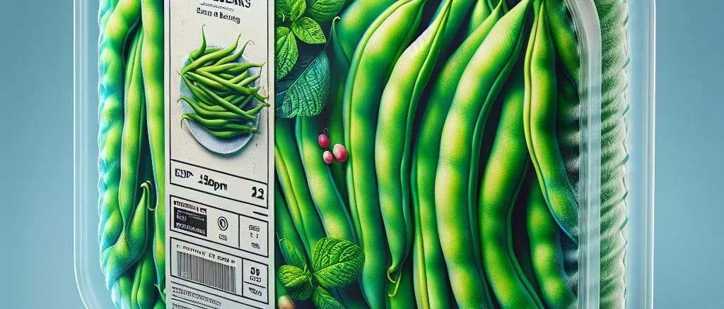 Frozen Whole Green Beans in Varied Packaging and Backgrounds