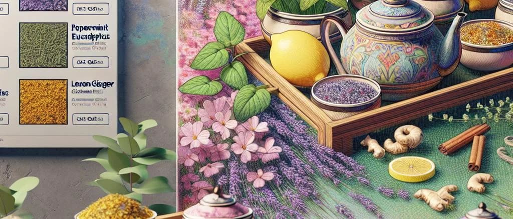 Herbal Tea Beverages assortment in various packaging