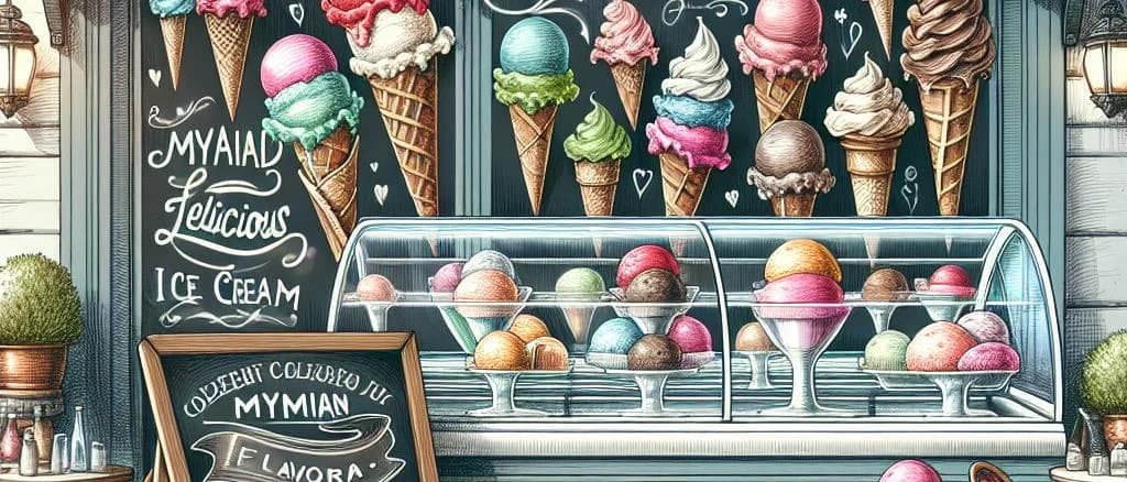 ice cream in individual cups with varied packaging and flavors