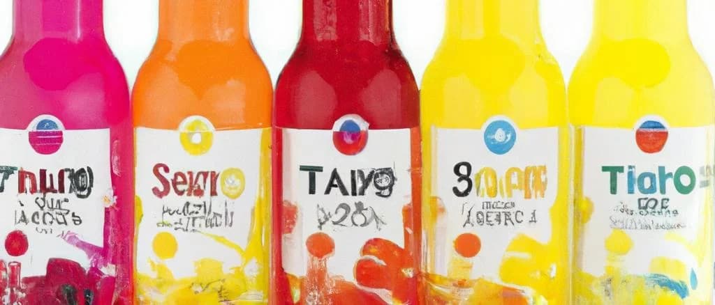 light fruit sodas in colorful cans on a bright background