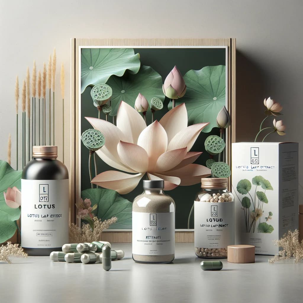 packaging and variations of lotus leaf extract in bulk and private label formats
