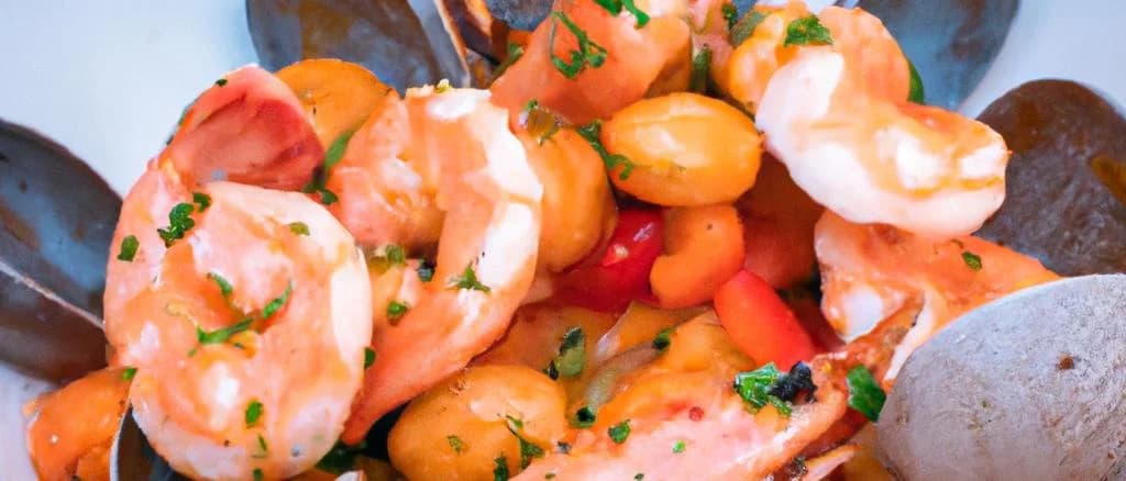 Assorted meals with shellfish including lobster, shrimp, and crab on elegant plates, showcasing variety and freshness