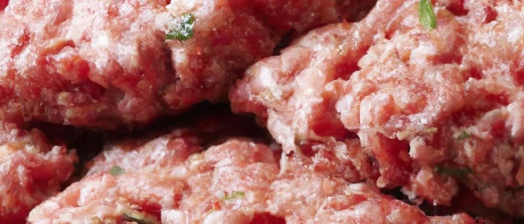 Minced beef steak with 20 percent fat, showcasing packaging variations on a rustic wooden background