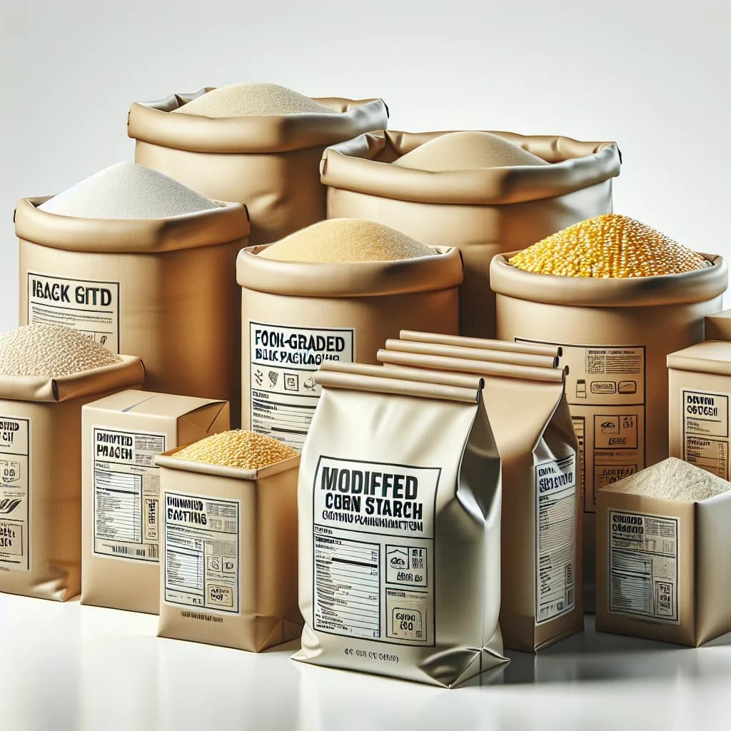 bulk packaging variations of modified corn starch for B2B sourcing