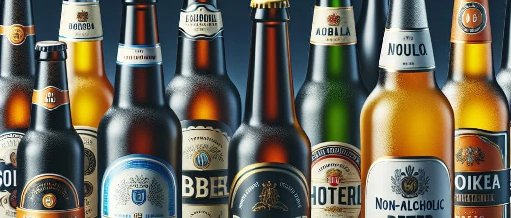 non-alcoholic beer selection with customizable packaging