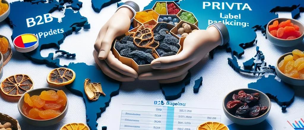 variety of other dried fruits in different packaging against a neutral background