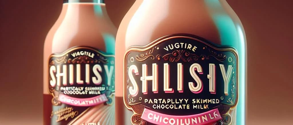 Variety of partially skimmed chocolate milk products with different packaging options