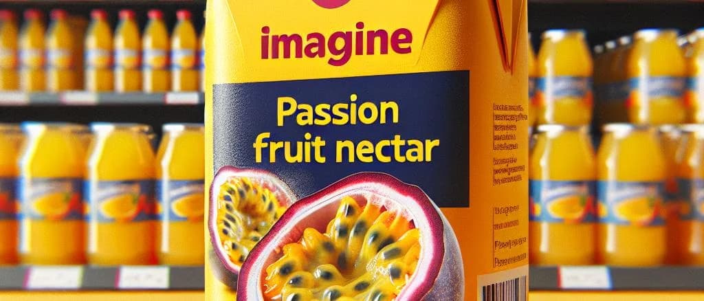Passion fruit nectar variations in vibrant packaging