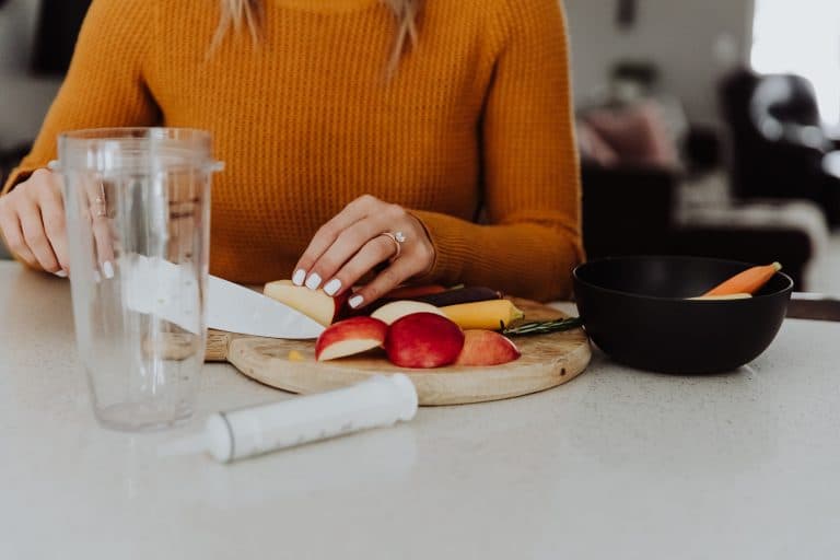 preparing food for blending