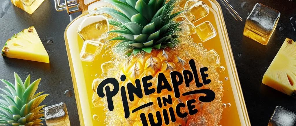 Fresh pineapple in juice variations with vibrant packaging on a wooden background