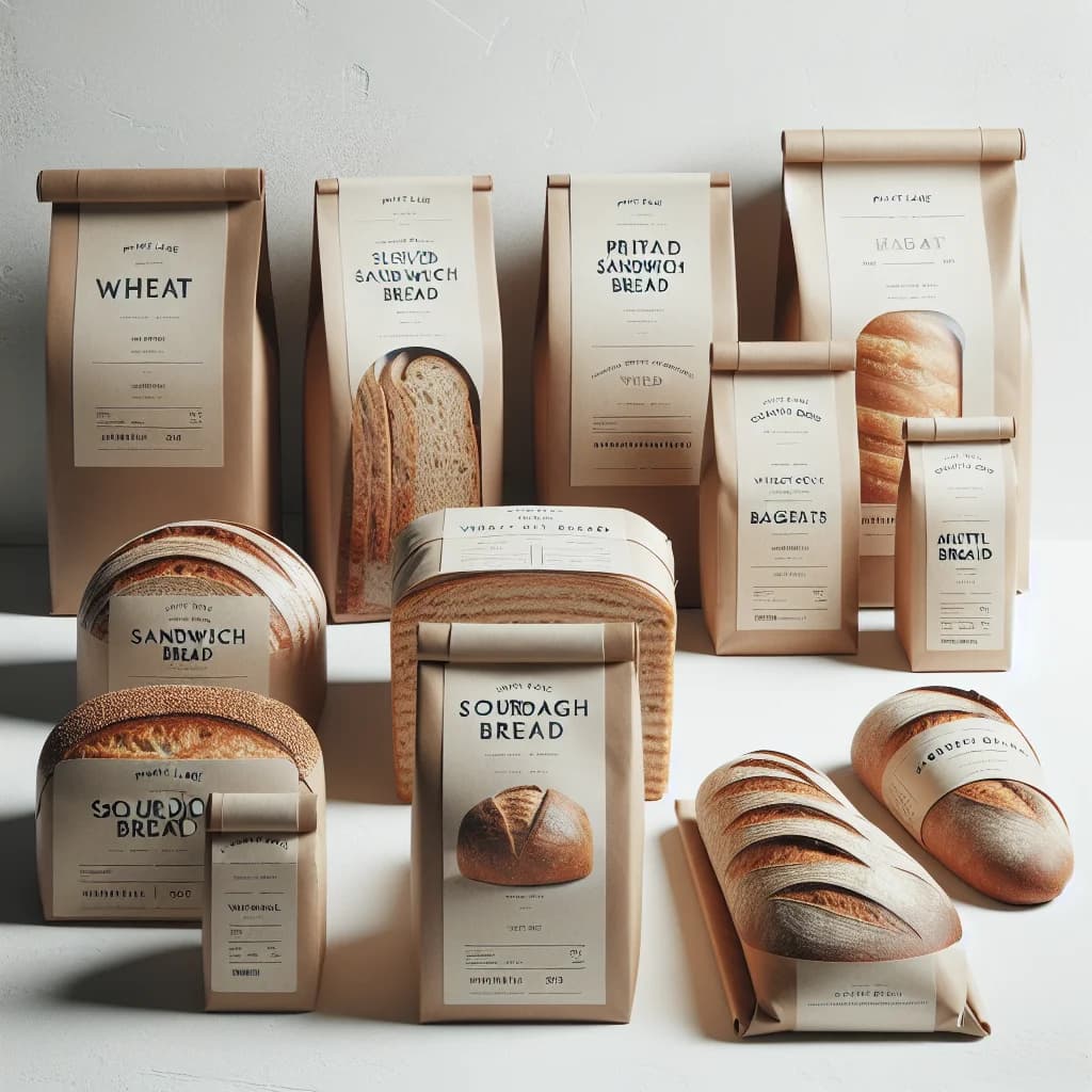 private label bread assortment with packaging for bulk sourcing