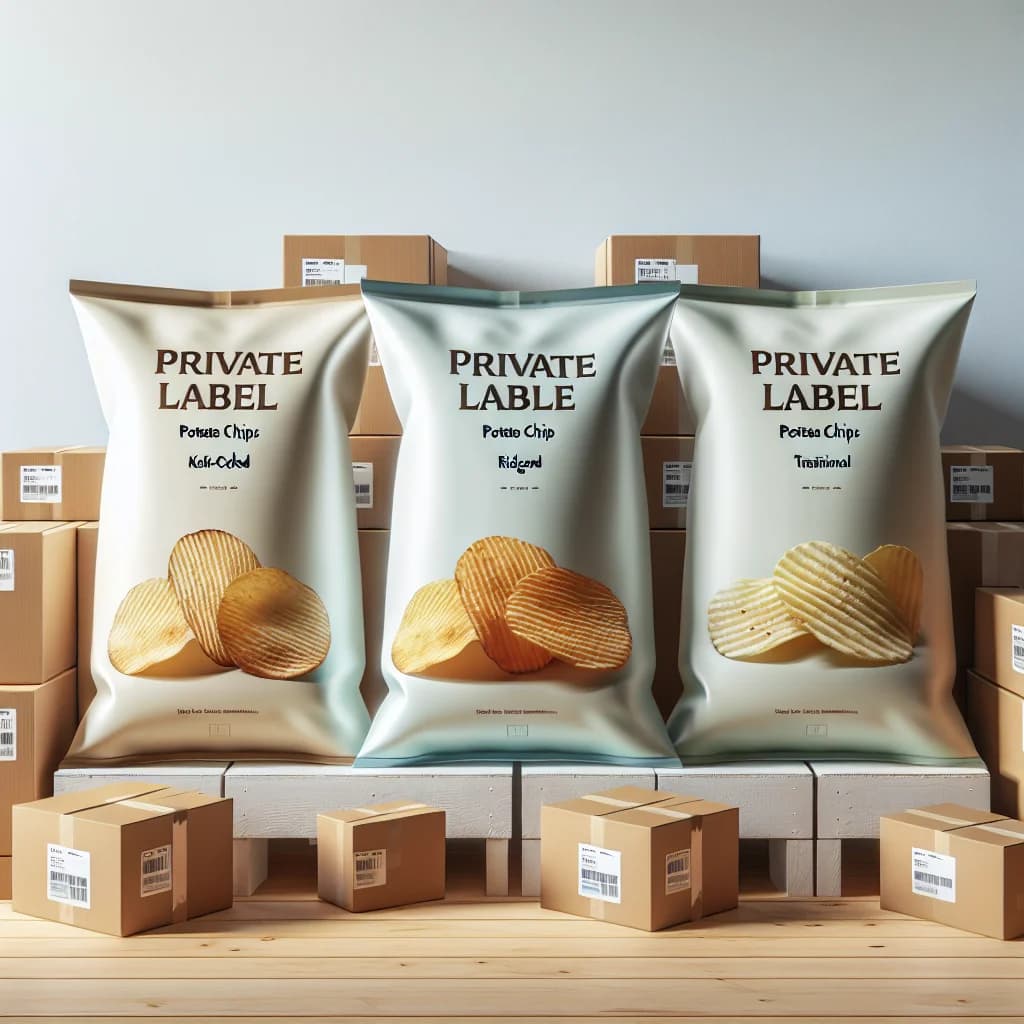 private label potato chips in varied packaging for b2b wholesale sourcing