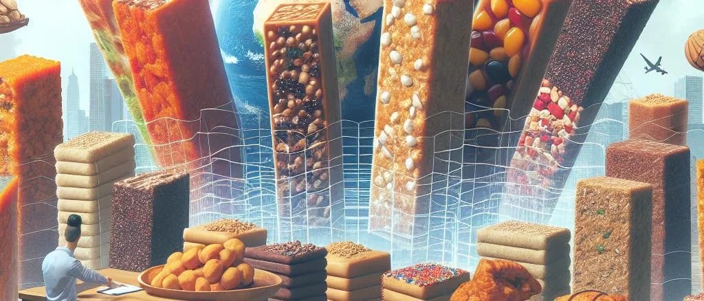 Assorted protein energy bars with colorful packaging on a natural wood background