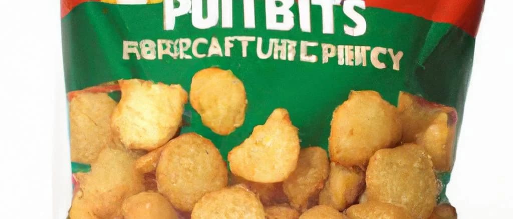 Assorted puffed potato snacks on different backgrounds showcasing packaging variations