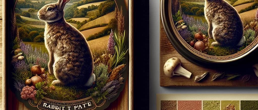 Various rabbit pâté jars with different flavor variations on a wooden table