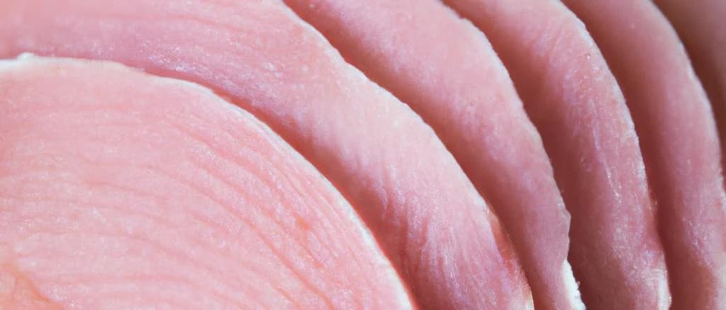 Reconstituted Turkey Breast Slices with assorted packaging options on a wooden kitchen counter