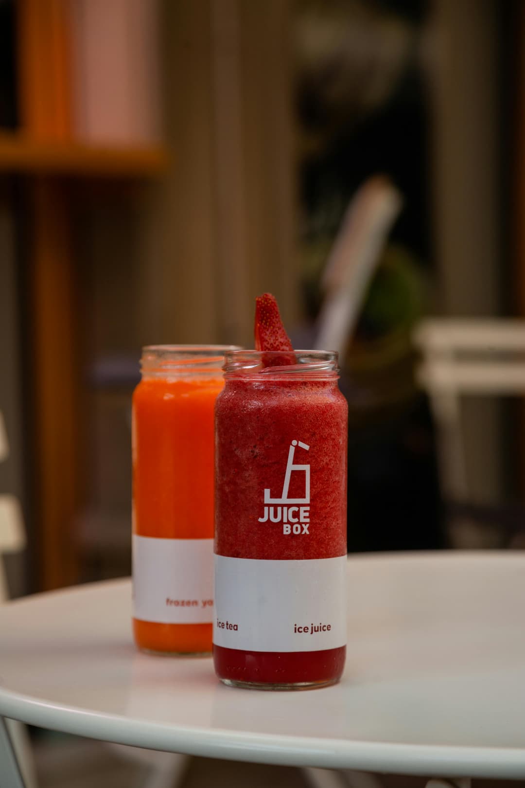 Refreshing Fruit Juices on Outdoor Table