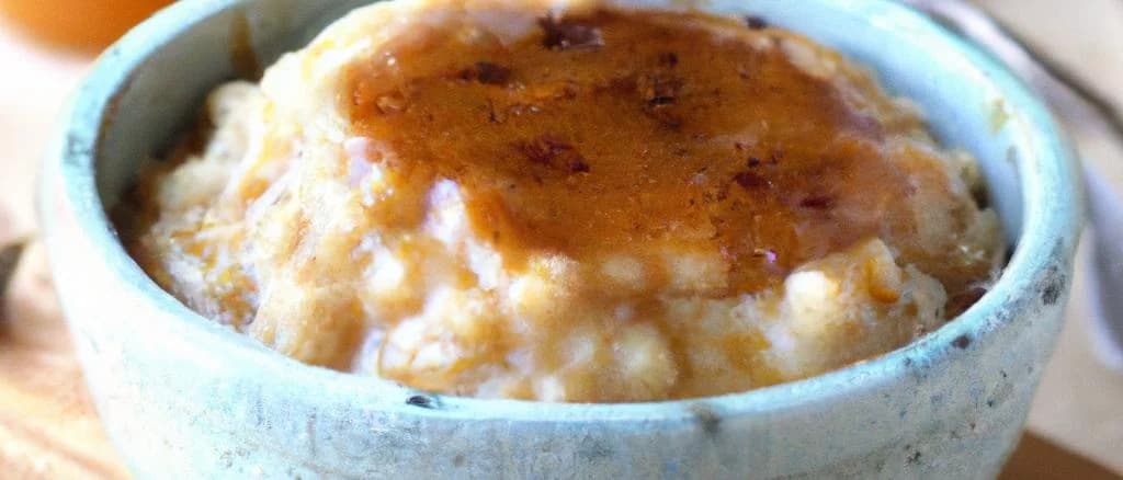 Various rice pudding desserts with caramel sauce in different packaging settings