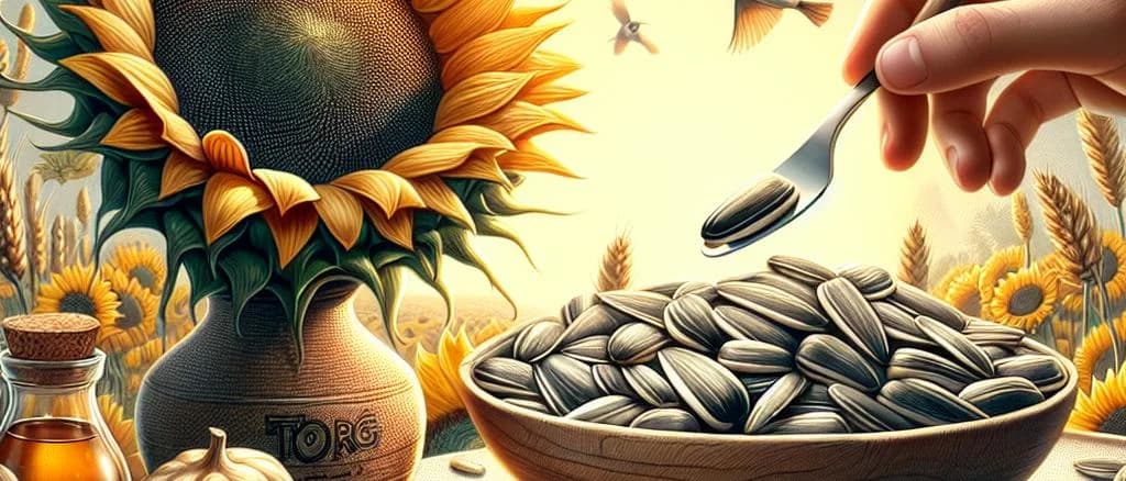 Various roasted unshelled sunflower seeds packages on a wooden table