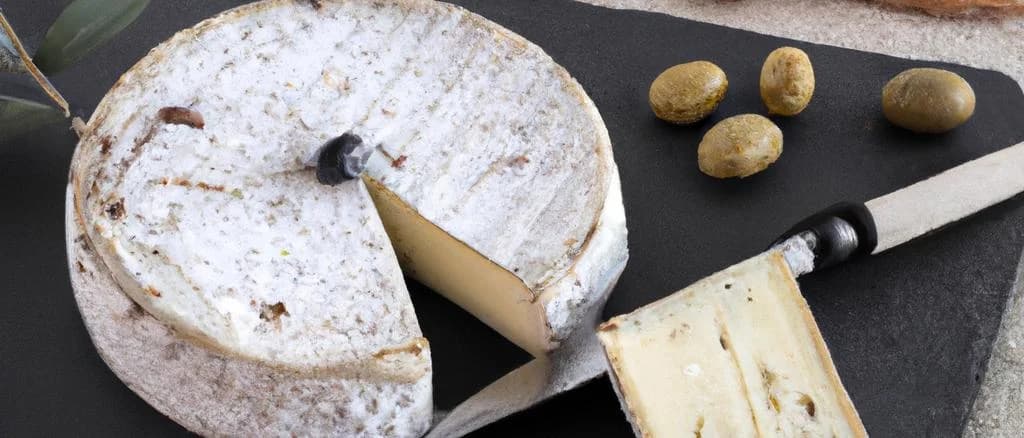 Sainte-Maure De Touraine cheese variations against a rustic background